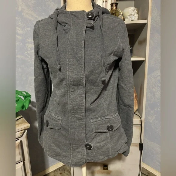 Roots Women's Charcoal Utility Jacket small #casual - Picture 2 of 10